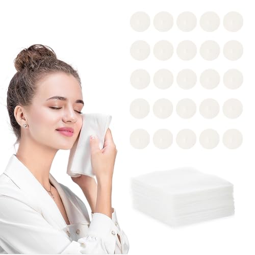 GGUFAY 100 Stück Komprimierte Handtücher, Compressed Travel Towel, Erfrischungstücher einzeln verpackt, Mini Gesichtshandtücher Reise Handtuch von GGUFAY