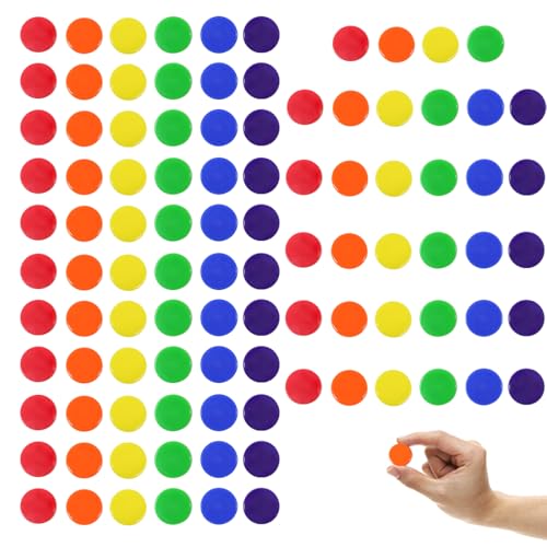 GGUFAY 100 Stücke Pokerchips, Plastik Poker Chips, Spielchips, Bingo Chips, Kinder Zählchips zum Lernen Mathematischer Berechnungen und Bingospiele von GGUFAY