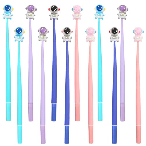 GGUFAY 12 Lustige Gelschreiber Set, Astronaut Gel Stifte, Fidget Pen Kinder, Coole Stifte, Squishy Stifte für Mitgebsel Kindergeburtstag, Give Aways Kindergeburtstag Gastgeschenke von GGUFAY