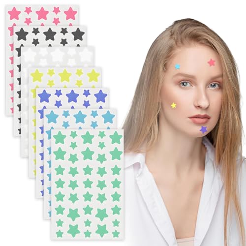 GGUFAY 280 Stück Pimple Patches, Pickel Patch Sterne mit Teebaumöl Salicylsäure Hydrokolloid Pflaster Pickel Patches Wasserdichte Atmungsaktive Tag und Nacht Akne Patches von GGUFAY