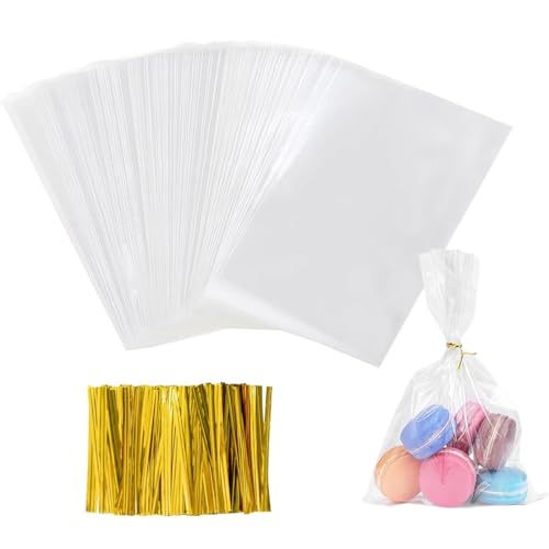 GGUFAY 50 Stück 15 x 25 cm Durchsichtige Cellophantüten,mit 50 Geschenkschleife,Süßigkeiten Geschenkbeutel,Tüten Zum Befüllen Verpackungstüten für Geschenktüten Weihnachten Schokolade Keks GGUFAY 50 Stück 15 x 25 cm Durchsichtige Cellophantüten,mit 50 Geschenkschleife,Süßigkeiten Geschenkbeutel,Tüten Zum Befüllen Verpackungstüten für Geschenktüten Weihnachten Schokolade Keks von GGUFAY