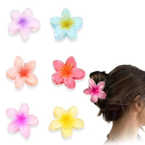 GGUFAY 6 Stück farbige Blumen-Haarklammern, Rutschfeste Haarklammern für Frauen,4 cm große hawaiianische Blumenklammer, Niedliche Haarklammern für Damen, Geschenk-Haarschmuck für Frauen GGUFAY 6 Stück farbige Blumen-Haarklammern, Rutschfeste Haarklammern für Frauen,4 cm große hawaiianische Blumenklammer, Niedliche Haarklammern für Damen, Geschenk-Haarschmuck für Frauen von GGUFAY