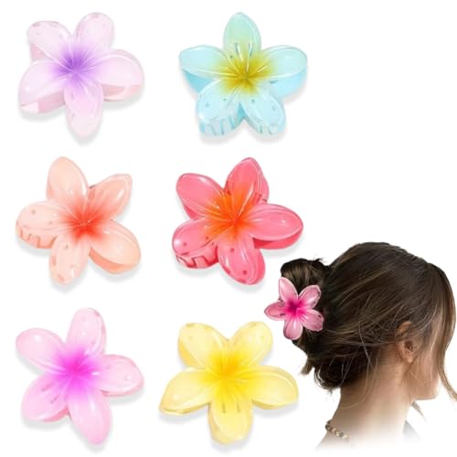 GGUFAY 6 Stück farbige Blumen-Haarklammern, Rutschfeste Haarklammern für Frauen,6 cm große hawaiianische Blumenklammer, Niedliche Haarklammern für Damen, Geschenk-Haarschmuck für Frauen GGUFAY 6 Stück farbige Blumen-Haarklammern, Rutschfeste Haarklammern für Frauen,6 cm große hawaiianische Blumenklammer, Niedliche Haarklammern für Damen, Geschenk-Haarschmuck für Frauen von GGUFAY