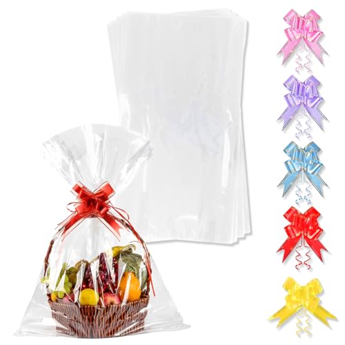 GGUFAY Extra Groß Geschenkfolie Transparent Cellophantüten,75x100 cm Zellophantüten mit 5 Zugschleifen Geschenke,Geschenktüten Durchsichtig für Blumen,Geschenkkörbe,Kunsthandwerk,Leckerli Wrap,5 Stück GGUFAY Extra Groß Geschenkfolie Transparent Cellophantüten,75x100 cm Zellophantüten mit 5 Zugschleifen Geschenke,Geschenktüten Durchsichtig für Blumen,Geschenkkörbe,Kunsthandwerk,Leckerli Wrap,5 Stück von GGUFAY