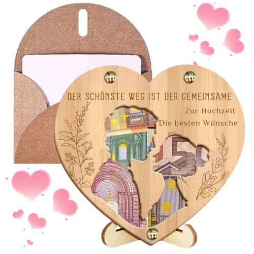 GGUFAY Geldgeschenk Hochzeit, Hochzeitsgeschenke für Brautpaar, Zur Hochzeitdie Besten Wünsche, Einzigartige Holzherz-Hochzeit Geldgeschenk Verpackung GGUFAY Geldgeschenk Hochzeit, Hochzeitsgeschenke für Brautpaar, Zur Hochzeitdie Besten Wünsche, Einzigartige Holzherz-Hochzeit Geldgeschenk Verpackung von GGUFAY