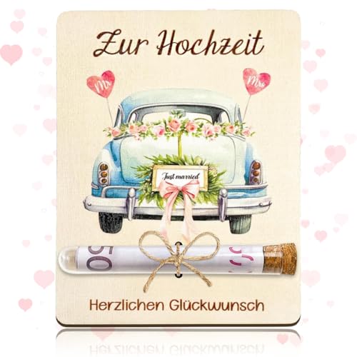 GGUFAY Geldgeschenk Hochzeit mit Reagenzglas, Kreative Holz Hochzeitsgeschenke für Brautpaar Geld, Geschenk Hochzeit, Die Besten Wünsche an das Brautpaar GGUFAY Geldgeschenk Hochzeit mit Reagenzglas, Kreative Holz Hochzeitsgeschenke für Brautpaar Geld, Geschenk Hochzeit, Die Besten Wünsche an das Brautpaar von GGUFAY