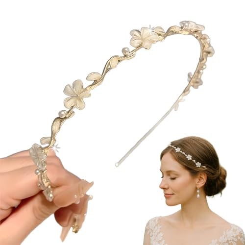 GGUFAY Haarreif Kommunion Mädchen und Braut, Haarschmuck Kommunion Mädchen, Haarkranz Kommunion Mädchen, Haarschmuck mit Blumen für Erstkommunion, Hochzeit und besondere Anlässe von GGUFAY