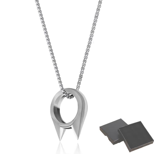 GGUFAY Katzenohren Ring Zinklegierung Unzerstörbar Zur Selbstverteidigung/Notfall/Dekoration Legal Ring Unisex/Universalgröße Einschließlich Einer Halskette,Silber von CUHZA