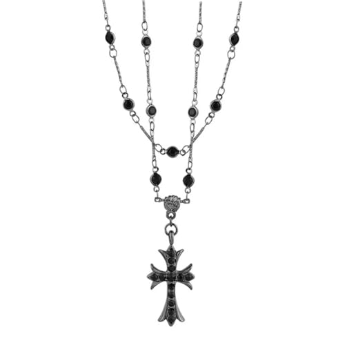 GGUFAY Kreuz-Halskette für Damen, Layered Kreuz Anhänger Kette Elegante Choker Halskette für Frauen Christentum Schmuck Damen Hochwertiger Modeschmuck Geschenkidee mit Kreuz-Design von GGUFAY