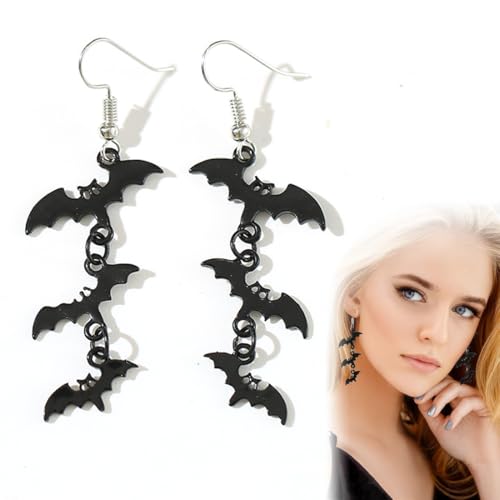GGUFAY Ohrhänger lang, Generic Fledermaus Ohrringe, Damen Lang Hängende Ohrhänger Halloween Vampir Kostüm Zubehör Modern Gotisch Schmuck, Acryl GGUFAY Ohrhänger lang, Generic Fledermaus Ohrringe, Damen Lang Hängende Ohrhänger Halloween Vampir Kostüm Zubehör Modern Gotisch Schmuck, Acryl von GGUFAY
