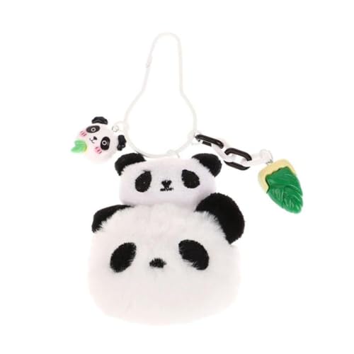 GGUFAY Plüsch Panda Anhänger, niedlicher Panda Puppen Schlüsselanhänger, Kawaii Panda Rucksack Dekor Anhänger, Cartoon Plüsch Panda Hängeornament (02) von GGUFAY