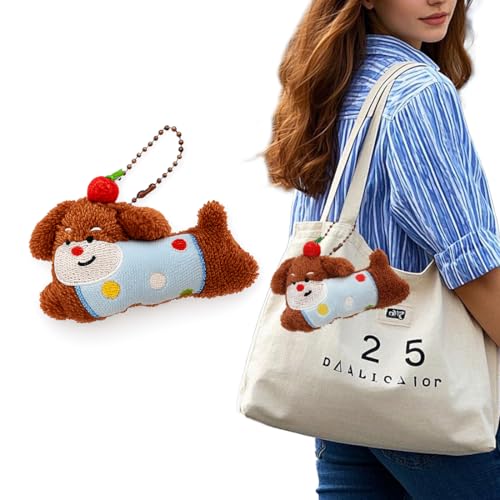 GGUFAY Plüsch Schlüsselanhänger Hund Schlüsselanhänger mit Apfel-Dekoration, Keychain, Cartoon-Style, Kann an Gürtel oder Rucksack Gehängt Werden GGUFAY Plüsch Schlüsselanhänger Hund Schlüsselanhänger mit Apfel-Dekoration, Keychain, Cartoon-Style, Kann an Gürtel oder Rucksack Gehängt Werden von GGUFAY
