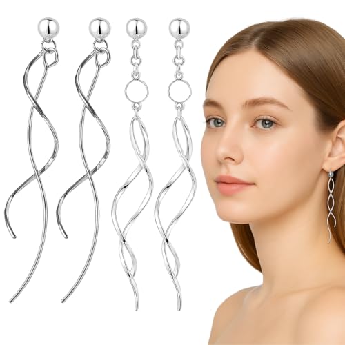GGUFAY Quasten Ohrringe für Damen, Ohrringe Ohrstecker, Lange Quasten Welle Ohrringe, Hypoallergene Schmuck Ohrringe Tropfen Hängend, 2 Paar GGUFAY Quasten Ohrringe für Damen, Ohrringe Ohrstecker, Lange Quasten Welle Ohrringe, Hypoallergene Schmuck Ohrringe Tropfen Hängend, 2 Paar von GGUFAY