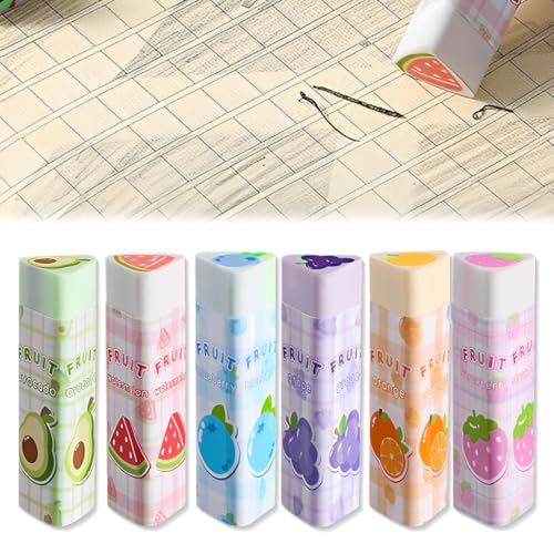 GGUFAY Radiergummi Set, Fruchtgeschmack, Mitbringsel Kindergeburtstag Posten, Für Kinder Schulbedarf Schreibwaren, Coole Sachen, 6 Stück von GGUFAY