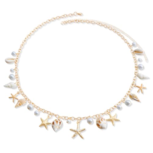GGUFAY Taille Kette Seestern Muschel Perlen Strandschmuck Perlen Bauch Kette Perle Körper Kette Sexy Geschirr Bikini Kette Sommer Strand Boho Quaste Körperschmuck Zubehör Für Frauen Und Mädchen GGUFAY Taille Kette Seestern Muschel Perlen Strandschmuck Perlen Bauch Kette Perle Körper Kette Sexy Geschirr Bikini Kette Sommer Strand Boho Quaste Körperschmuck Zubehör Für Frauen Und Mädchen von GGUFAY