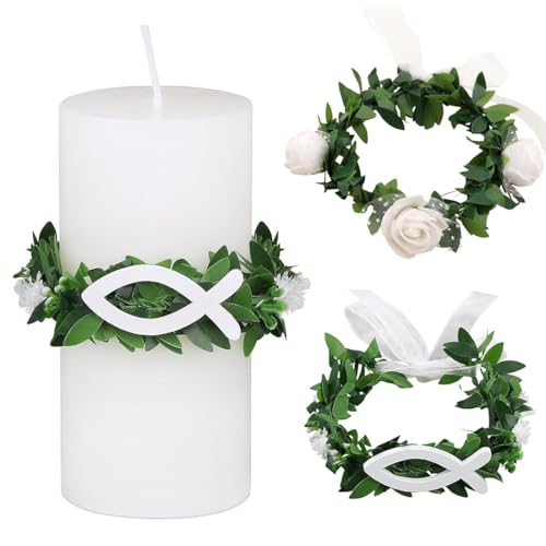 GGUFAY Tropfschutz Kommunionkerze,Tropfenfänger Kommunionkerze,Kerzen Tropfschutz Kommunion,Taufkerzen Buchskranz Tropfenfänger,Kerzenrock Kommunion,Tropfschutz Kerzenkranz, 2 Stück GGUFAY Tropfschutz Kommunionkerze,Tropfenfänger Kommunionkerze,Kerzen Tropfschutz Kommunion,Taufkerzen Buchskranz Tropfenfänger,Kerzenrock Kommunion,Tropfschutz Kerzenkranz, 2 Stück von GGUFAY