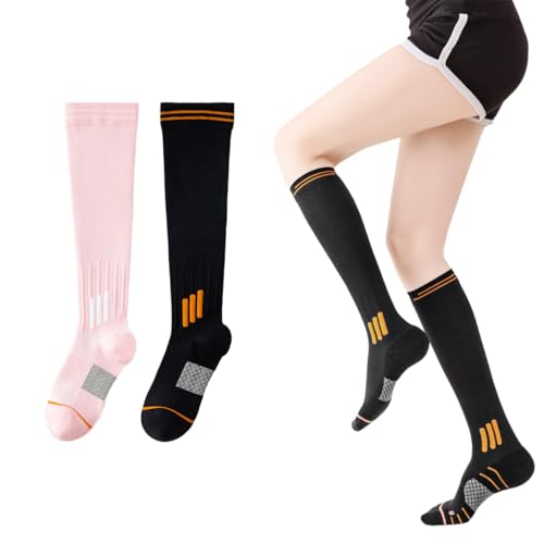 GGUFAY Waden Kompressionsstrümpfe, Stützstrümpfe für Damen und Herren, Compression Socks Stützstrümpfe Kompressionssocken für Sport, Wandern, Reisen, Radsport, Running, 2 Paar von GGUFAY