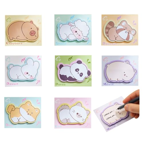 Haftnotizen, 8 pack Kleine Haftnotizen Kinder, Notizblock Klein, Klebezettel Tier Design Kleine Geschenke für Kinder(240pcs) von GGUFAY