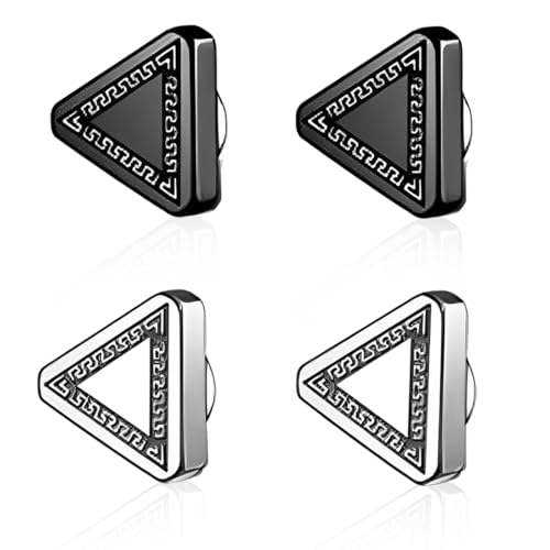 Magnet Ohrstecker Fake Ohrrings Magnetischer Ohrstecker Schwarz für Herren Mann Damen Chirurgenstahl von GGUFAY