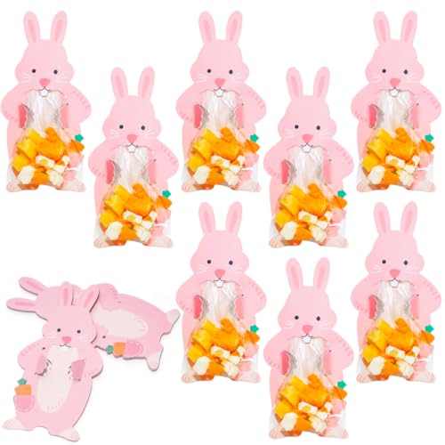 Ostern Süßigkeits Tasche, Geschenkbeutel Osterhasenwelt, Bunny Zellophan-Taschen, Geschenkverpackung, Tasche zum Dekorieren und Befüllen(20pcs) von GGUFAY