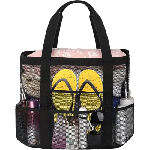 Strandtasche, Shopper Tasche Damen, Beach Bag, Badetasche Groß, Faltbare Leichte Mesh Strandtasche Korb, Wasserdicht, Leicht für Shopping Strandurlaub und Schwimmbäder Strandtasche, Shopper Tasche Damen, Beach Bag, Badetasche Groß, Faltbare Leichte Mesh Strandtasche Korb, Wasserdicht, Leicht für Shopping Strandurlaub und Schwimmbäder von GGUFAY