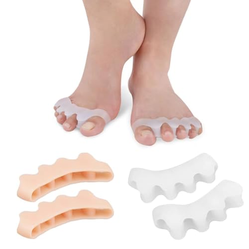 Zehenspreizer Hallux Valgus Silikon, 4 Stück Zehenspreizer, Zehenspreizer, zur Linderung von Hallux Valgus Schmerzen, Geeignet für Herren und Damen von GGUFAY