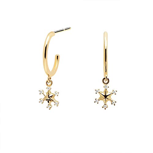 100% reine Schneeflocke -Reifenohrringe für Frauen zarte Kristallohrringe Hochzeitsschmuckzubehör von GGYTMQL
