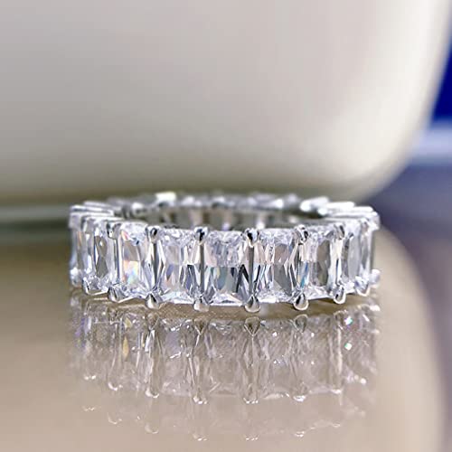 925 Sterling Silber 3 * 5 mm Carbon Diamantringe für Frauen funkelnde Hochzeitsschmuck Geschenk von GGYTMQL