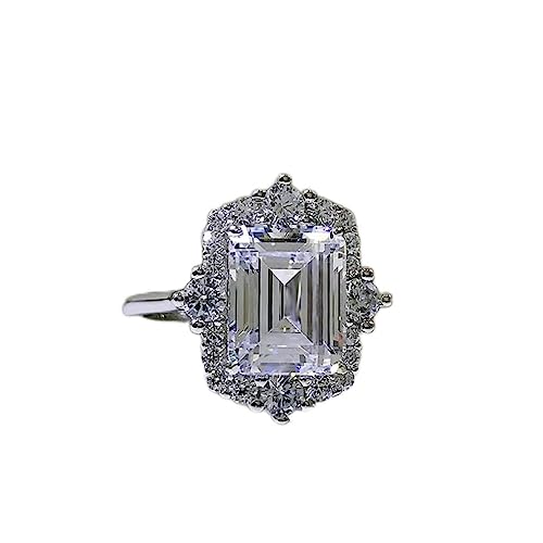925 Sterling Silber 8 * 10 mm Kohlenstoffdiamantringe für Frauen funkelnde Hochzeit juwerly Geschenk von GGYTMQL
