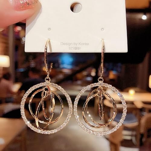 Eingelegtes Strass -Love Pearl Ohrringe glänzender Hochzeit Schmuck Geburtstag Geschenk von GGYTMQL