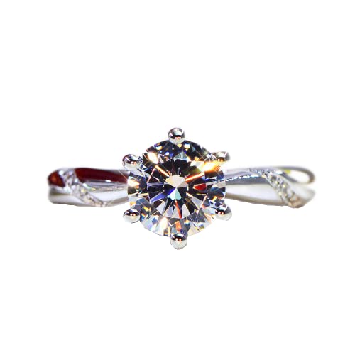 Elegant 4CT Round Diamond Schneiden simuliertes Diamant -Verlobungsring Zirkonstein 925 Sterling Silber Ehering -Hochzeitsringe verstellbare Öffnung für Frauen von GGYTMQL