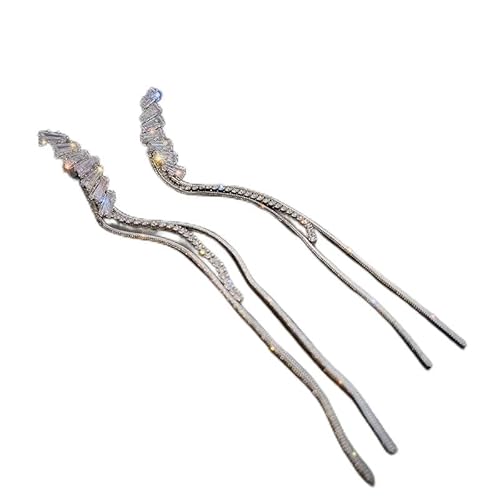 Farbe übertriebene lange Ohrringe für Frauen Strassstein Quasten Ohrringe Schmuck Geburtstag Geschenk von GGYTMQL