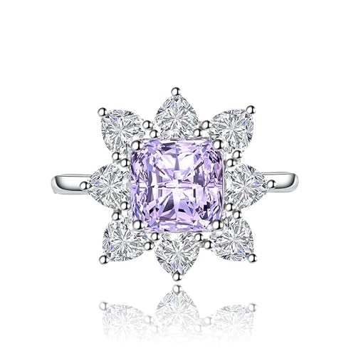 Frauen simulierte Diamant Sonnenblumen Ring Kubikzirkonia Pink Crystal Ruby Topaz Sapphire Party Band Geburtstag Geschenk für Freundin Frau Statement Hochzeit Engagement Open Verstellbarer Ring von GGYTMQL