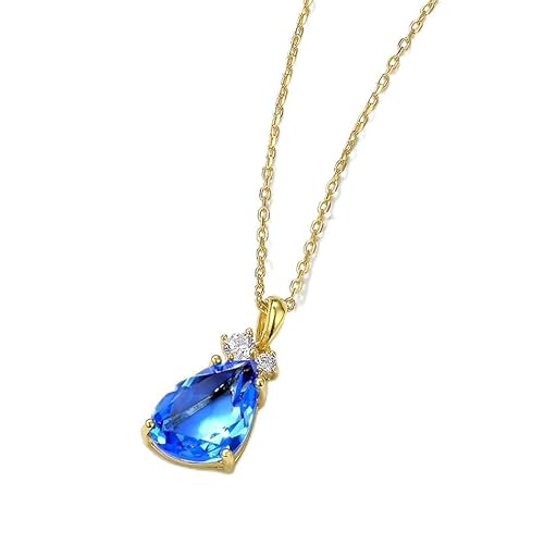 GGYTMQL 10 * 10 mm Kristall Anhänger Halskette für Frauen Stil blau grün gelb farbenfrohe Amethyste Citrine Geschenke Schmuck Schmuck von GGYTMQL