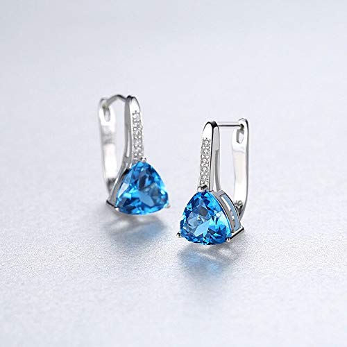 GGYTMQL 100% Smaragd Aquamarine Edelstein -Clip -Ohrringe für Frauen Hochzeit feiner Schmuck von GGYTMQL