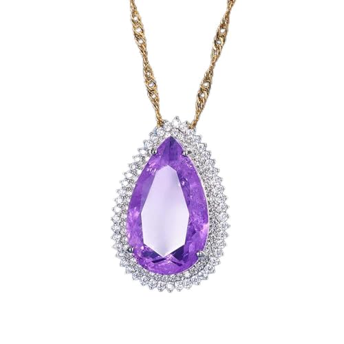 GGYTMQL 15 * 25mm rosa Quarz Amethyst Anhänger Halsketten für Frauen mit hoher Kohlenstoff -Diamant -Edelstein -Schmuckzubehör in China von GGYTMQL