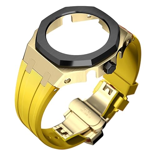 GGYTMQL 4th Generation GA2100 Gummi, Metallgurt mit Zifferblattschnalle für Männer/Frauen GA2100 Upgrade DIY Ersatzzubehör Set Uhrengurt von GGYTMQL