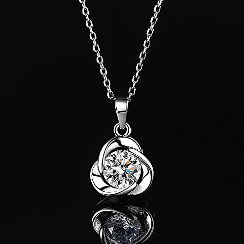 GGYTMQL 925 Sterling Silber Clever Anhänger 1 CT Moissanit Halskette für Frauen und Farbschmuck Engagement von GGYTMQL