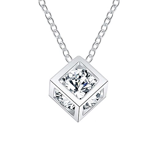 GGYTMQL 925 Würfel Zirkonia Kristall Anhänger Halskette für Frauen Geschenk 45cm Linkkette Chokerkragen Hochzeit Schmuck Schmuck GGYTMQL 925 Würfel Zirkonia Kristall Anhänger Halskette für Frauen Geschenk 45cm Linkkette Chokerkragen Hochzeit Schmuck Schmuck von GGYTMQL