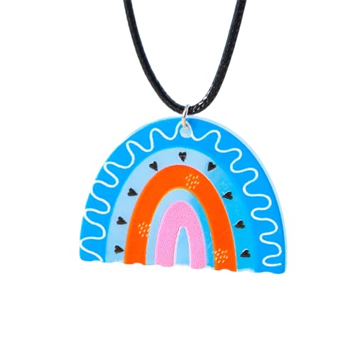 GGYTMQL Accessorie Regenbogen Halskette für Frauen und Männer, farbenfrohe Regenbogen Halskette Lederseile Kette Wolke Regenbogen Anhänger Halskette Süßes, Regenbogenbrücken Halskette GGYTMQL Accessorie Regenbogen Halskette für Frauen und Männer, farbenfrohe Regenbogen Halskette Lederseile Kette Wolke Regenbogen Anhänger Halskette Süßes, Regenbogenbrücken Halskette von GGYTMQL