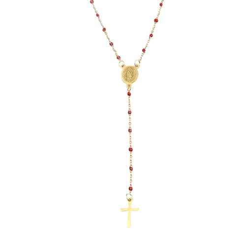 GGYTMQL Accessorie Religiöse Rosenkranz Halskette für Frauen - 1PC Religiöse Rosenkranz Halskette Kreuz Maria Anhänger Halskette Kabelkette 20 Zoll, Halsketten von GGYTMQL