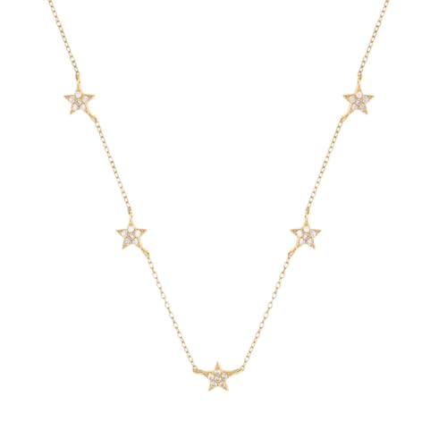 GGYTMQL Butterfly Star Cross Anhänger Halsketten für Frauen mehrschichtige Ketten Halskette Damen Geburtstagsgeschenk Jewerly Made in China von GGYTMQL