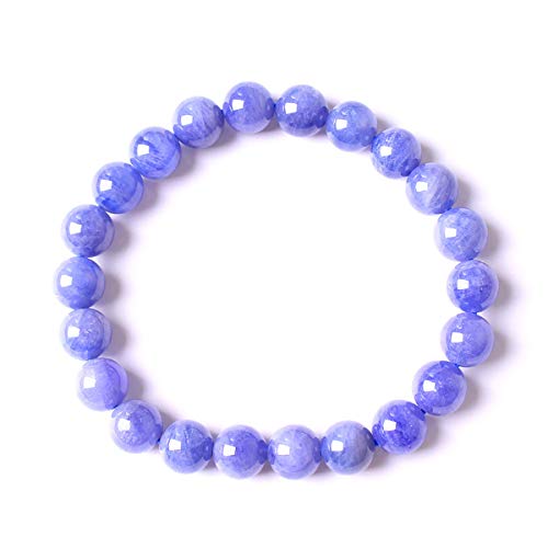GGYTMQL Echte natürliche Tansania Tansanit Blue Gemstone Round Perlen Frauen Männer Armband 7-10 mm AAAA von GGYTMQL