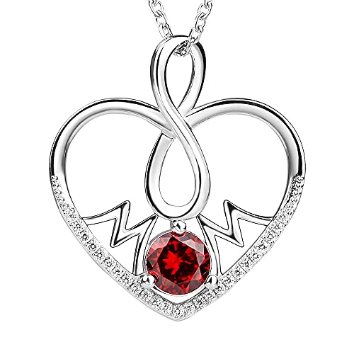 GGYTMQL Endlos Herz Anhänger Kette Infinity Symbol Rote Halskette für Frauen Mutter Schmuck von GGYTMQL