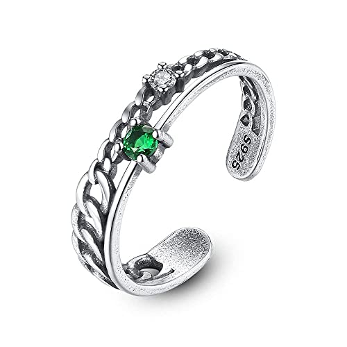 GGYTMQL Erklärung von Frauen offener Ring - Destgierte hohle verstellbare offene Fingerring, eingelegte Zirkonpersönlichkeit gewebter stapelbarer Gelenkring, Unisex Jewel von GGYTMQL