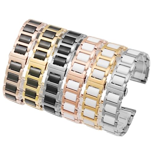 GGYTMQL Für Frauen Mann Keramikarmband Edelstahl Kombination Watchband Gurt Fashion Watchwatch Band GGYTMQL Für Frauen Mann Keramikarmband Edelstahl Kombination Watchband Gurt Fashion Watchwatch Band von GGYTMQL