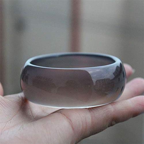 GGYTMQL Jade-Armband, Jade-Schmuck für Damen, natürlicher Kristall-Achat-Armband, eisgrau-violettes Armband (58 mm) von GGYTMQL