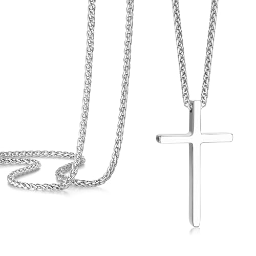 GGYTMQL Kreuzkette für Männer, Edelstahl-Männerkreuzkette, kubische Zirkoniakreuzkruzifix-Halsketten Juwely Geschenkweizenkette 18-24 Zoll, 24 Zoll, Edelstahl, Nr. GGYTMQL Kreuzkette für Männer, Edelstahl-Männerkreuzkette, kubische Zirkoniakreuzkruzifix-Halsketten Juwely Geschenkweizenkette 18-24 Zoll, 24 Zoll, Edelstahl, Nr. von GGYTMQL