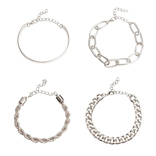 GGYTMQL Mädchen Accessoires 4pcs Verstellbare Kettenarmbänder Set für Frauen stilvoller Schmuck für Jugendliche bequeme Armbänder für Halskette von GGYTMQL