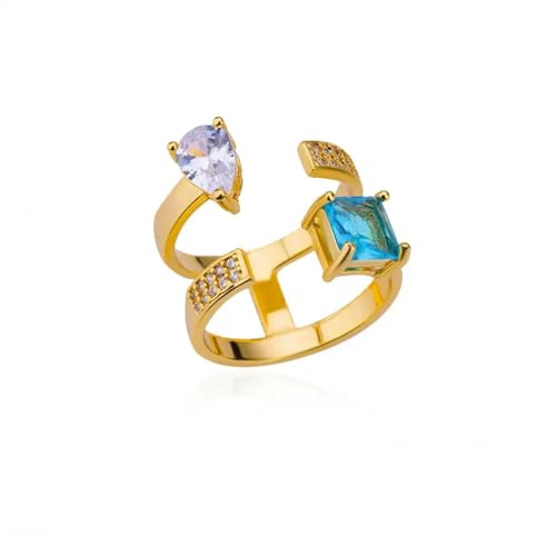 GGYTMQL Mädchen Produkte Ringe Ring Schmuck Frauen Männer Square Wickelte Ringe für Frauen Ring Hochzeitsfeier Geschenke von GGYTMQL